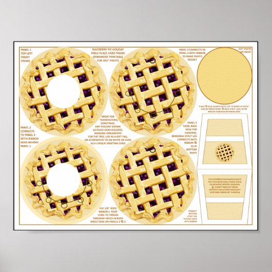 Blueberry Pie Erntedank Platzkarte Poster (Vorne)