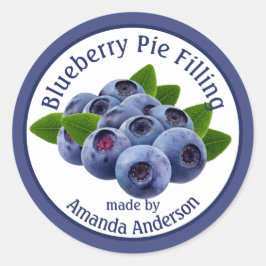 Blueberry Pie Filling 1/5" Circle Food Label Runder Aufkleber