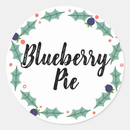 Blueberry Pie Food Labels Runder Aufkleber (Vorderseite)