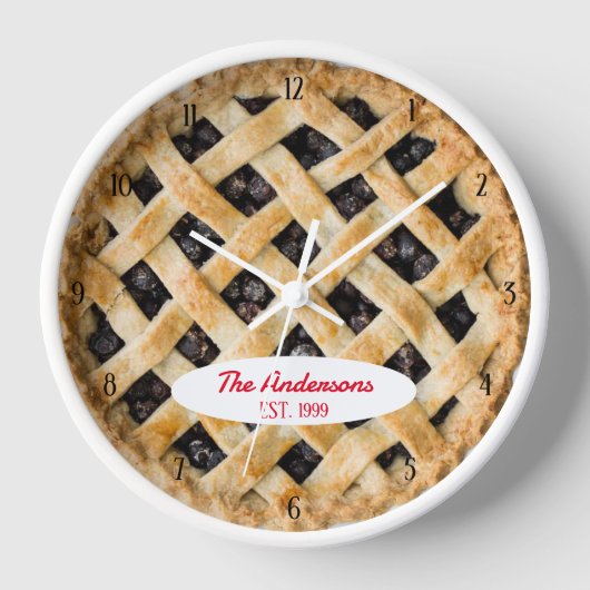 Blueberry Pie O'Clock Personalisierte Uhr (Vorderseite)