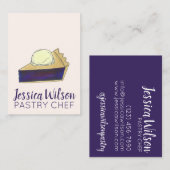 Blueberry Pie Slice Bäckerei Restaurant Konditorei Visitenkarte (Vorne/Hinten)