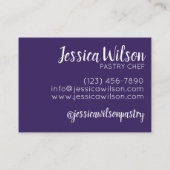 Blueberry Pie Slice Bäckerei Restaurant Konditorei Visitenkarte (Rückseite)