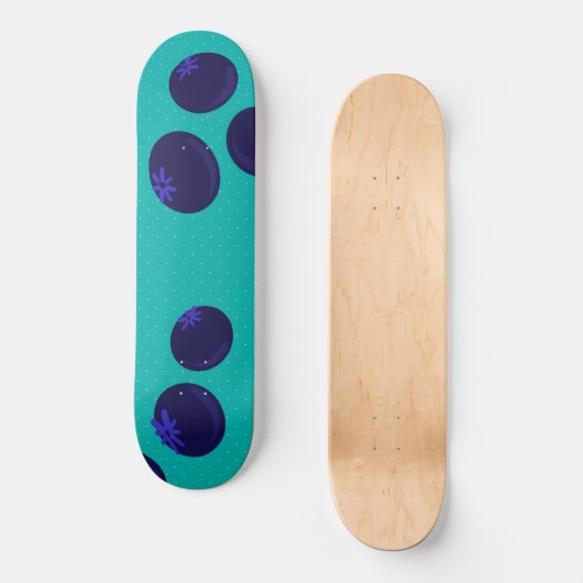 Blueberry Pop – Minimal Fruit Pattern Skateboard (Vorderseite)