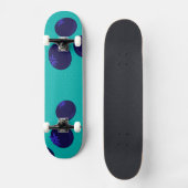Blueberry Pop – Minimales Fruchtmuster Skateboard (Vorderseite)