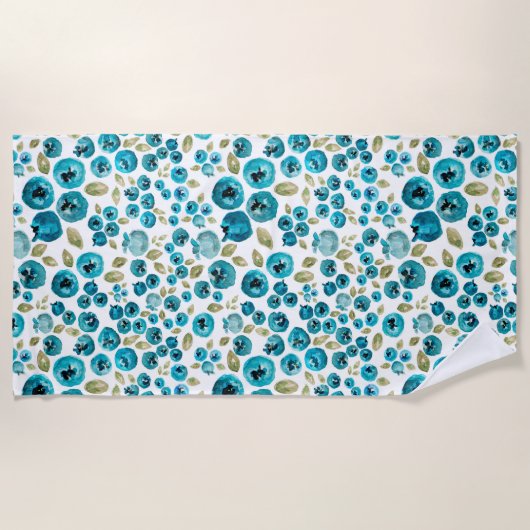 Blueberry Print Beach Handtuch (Vorderseite)