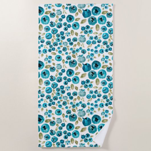 Blueberry Print Beach Handtuch (Vorderseite)