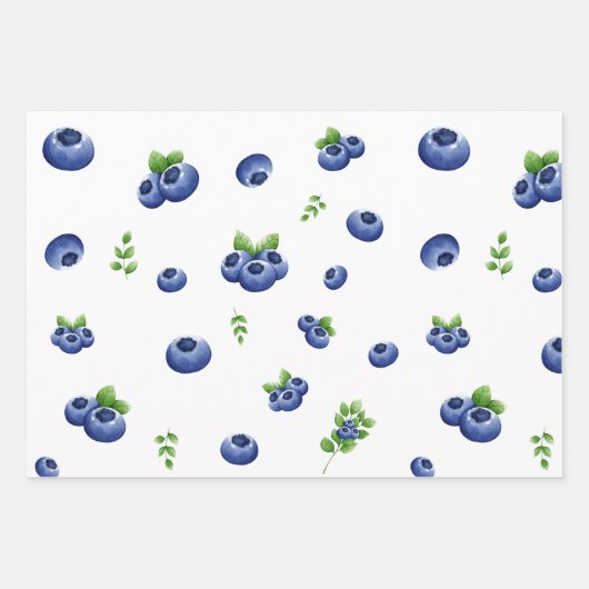 Blueberry Print Geschenkpapier Set (Vorderseite 3)