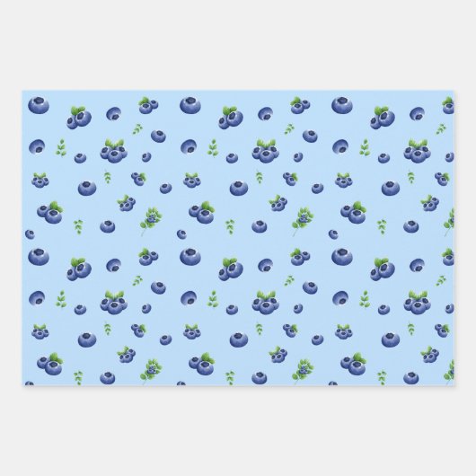 Blueberry Print Geschenkpapier Set (Vorderseite 2)