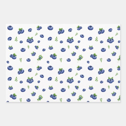 Blueberry Print Geschenkpapier Set (Vorderseite)