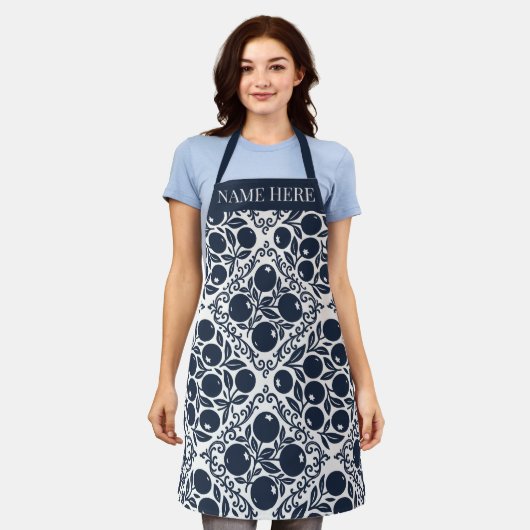 Blueberry Rustic Farmhouse French Country Recipe Schürze (Getragen)