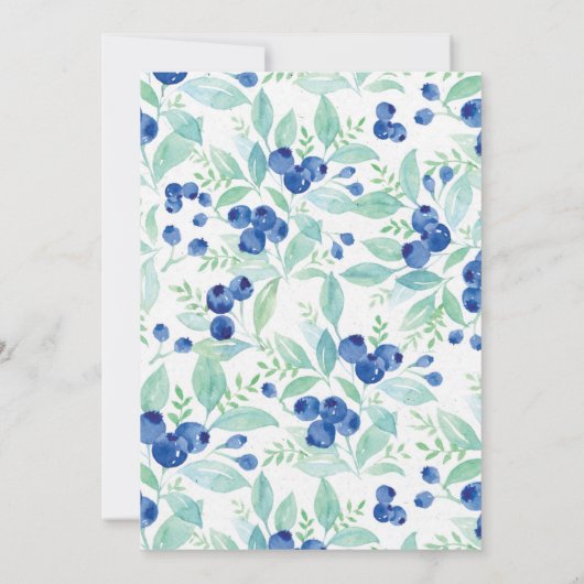 Blueberry Rustic Wedding Brautparty Einladung (Rückseite)