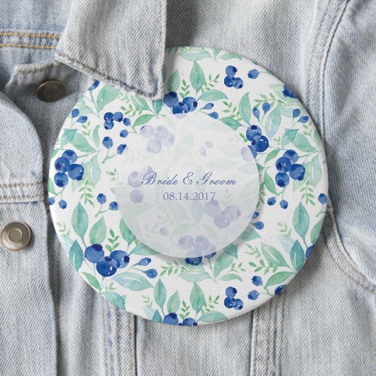 Blueberry Rustic Wedding Button (Beispiel)