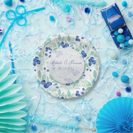 Blueberry Rustic Wedding Pappteller (Party)