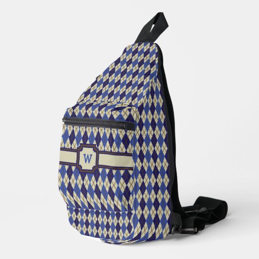 Blueberry Scone Raute Crossbody Bag (Rechte Ecke)