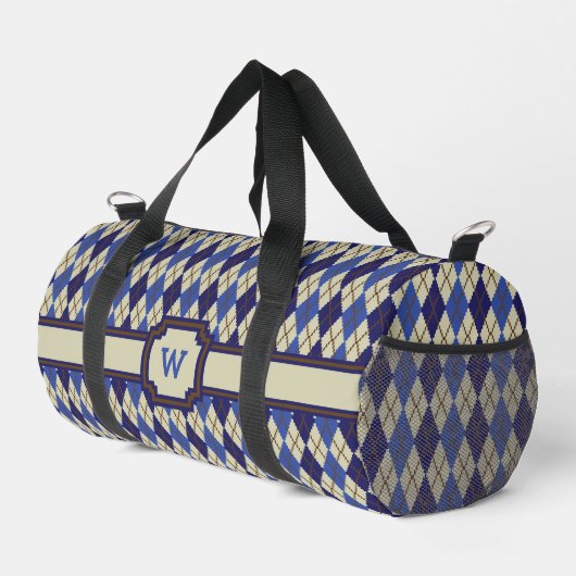 Blueberry Scone Raute Duffle Bag (Rechte Ecke)