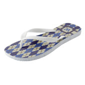 Blueberry Scone Raute Flip Flops Badesandalen (Schrägansicht)