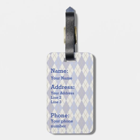 Blueberry Scone Raute Gepäckmarke Gepäckanhänger (Rückseite vertikal)
