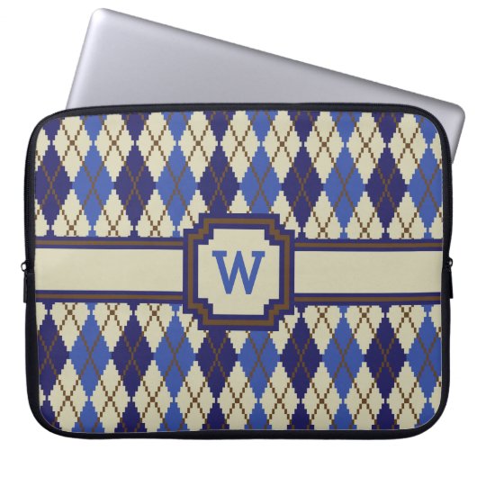 Blueberry Scone Raute Laptop Sleeve (Vorderseite)
