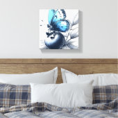 Blueberry Sketched Butterfly Leinwand Wall Art (Insitu (Schlafzimmer))