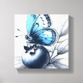 Blueberry Sketched Butterfly Leinwand Wall Art (Vorderseite)