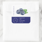 Blueberry Small Business Label Quadratischer Aufkleber (Tasche)