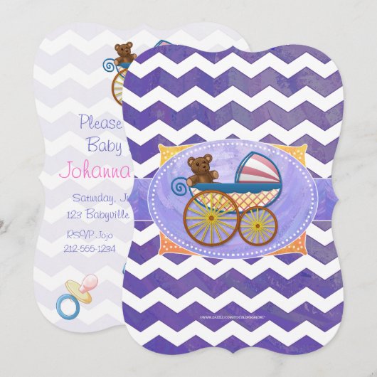 Blueberry Smear Baby Stuff Einladung (Vorne/Hinten)