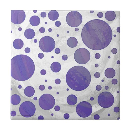 Blueberry Smear Polka Dot Fliese (Vorderseite)