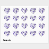 Blueberry Smear Polka Dot Herz-Aufkleber (Blatt)