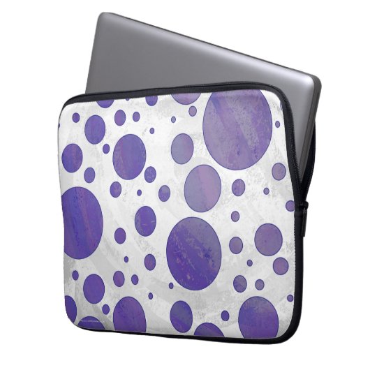Blueberry Smear Polka Dot Pattern Laptopschutzhülle (Vorderseite Links)
