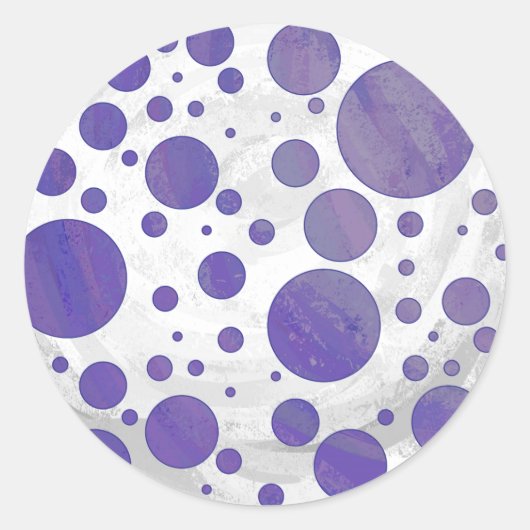 Blueberry Smear Polka Dot Runder Aufkleber (Vorderseite)