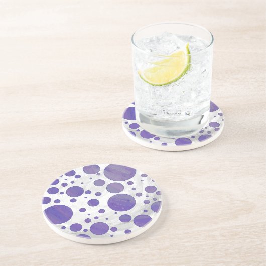 Blueberry Smear Polka Dot Sandstein Untersetzer (Seite)