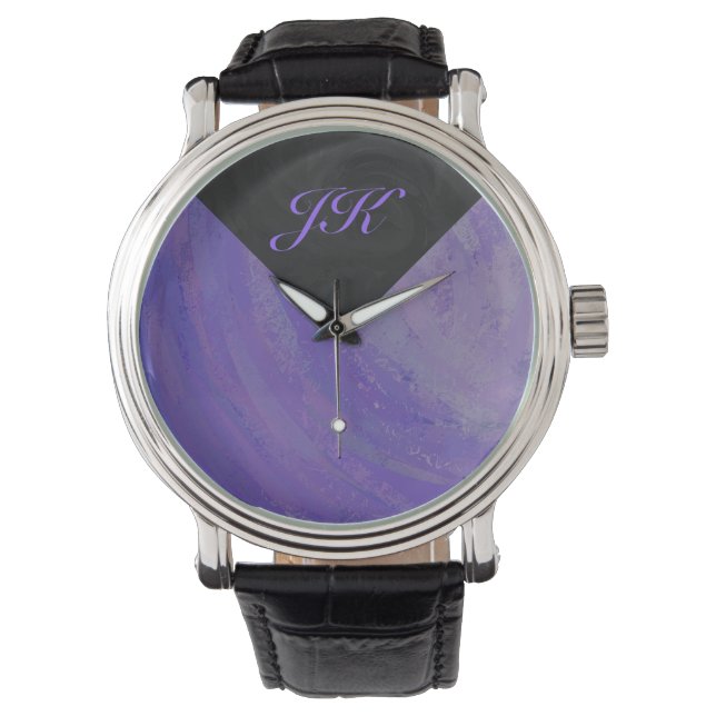 Blueberry Smear und Black Monogram Armbanduhr (Vorderseite)