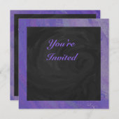 Blueberry Smear und Black Monogram Einladung (Vorne/Hinten)