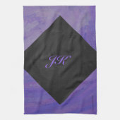 Blueberry Smear und Black Monogram Handtuch (Vertikal)