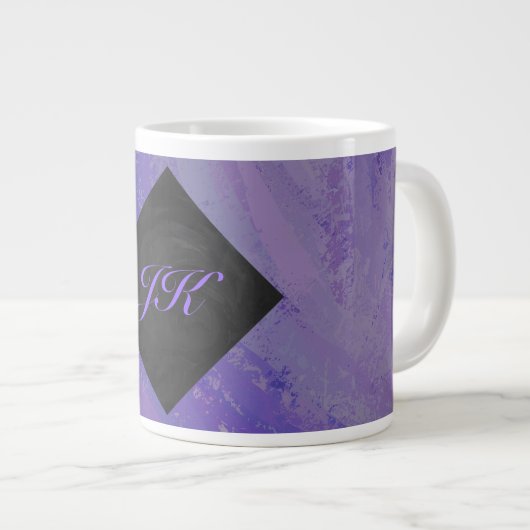 Blueberry Smear und Black Monogram Jumbo-Tasse (Vorderseite Rechts)