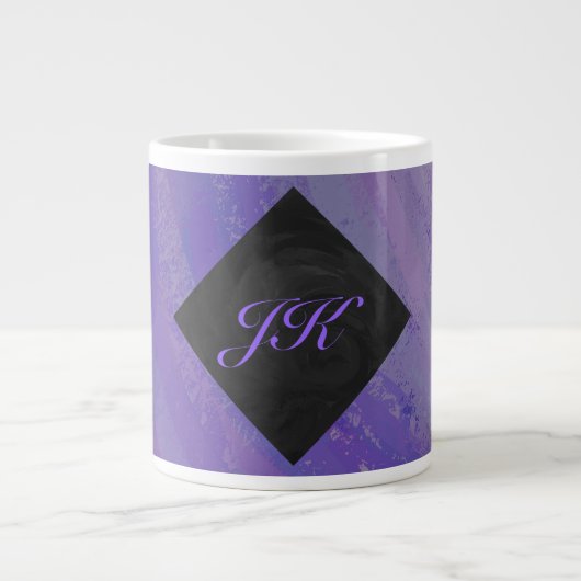Blueberry Smear und Black Monogram Jumbo-Tasse (Vorderseite)