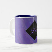Blueberry Smear und Black Monogram Zweifarbige Tasse (Vorderseite Links)