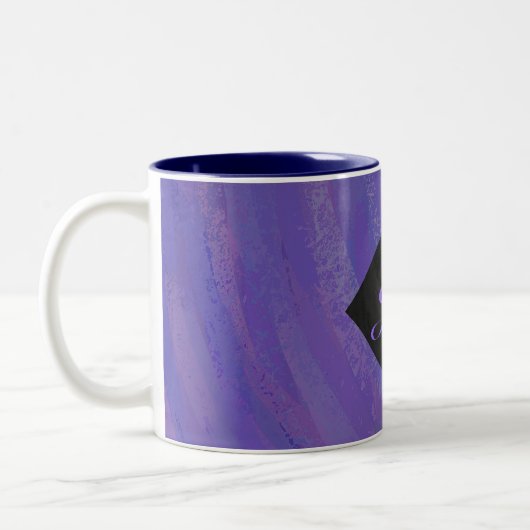 Blueberry Smear und Black Monogram Zweifarbige Tasse (Links)