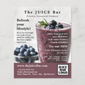 Blueberry Smoothie, Juice Bar Advertising Flyer (Vorne)