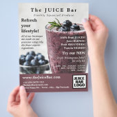Blueberry Smoothie, Juice Bar Advertising Flyer (Hand)
