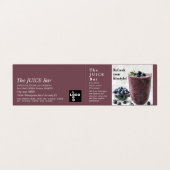 Blueberry Smoothie, Juice Bar, im Detail Visitenkarten (Außenseite Aufgefaltet)
