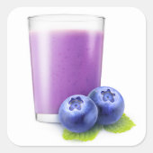 Blueberry Smoothie Quadratischer Aufkleber (Vorderseite)