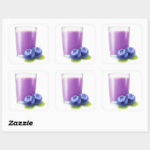 Blueberry Smoothie Quadratischer Aufkleber (Blatt)