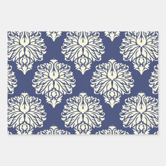 Blueberry Southern Hütte Damask Geschenkpapier Set (Vorderseite 3)