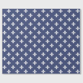 Blueberry Southern Hütte Fleur de Lys Geschenkpapier (Flach)