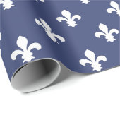 Blueberry Southern Hütte Fleur de Lys Geschenkpapier (Rolleneckpunkt)