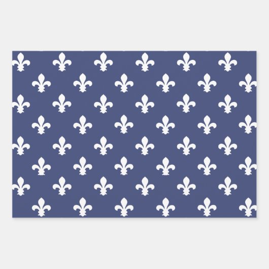 Blueberry Southern Hütte Fleur de Lys Geschenkpapier Set (Vorderseite 2)