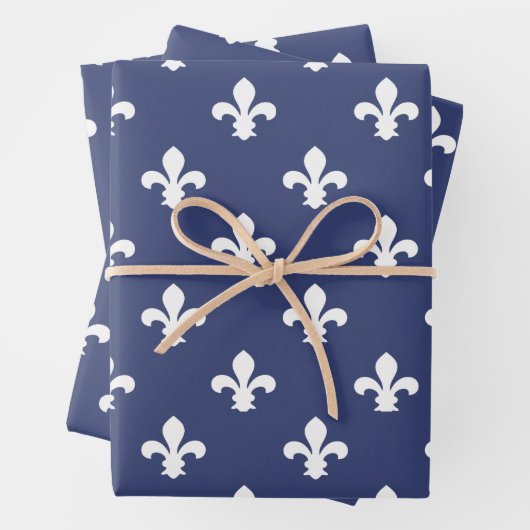 Blueberry Southern Hütte Fleur de Lys Geschenkpapier Set (Beispiel)