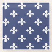 Blueberry Southern Hütte Fleur de Lys Glasuntersetzer (Vorderseite)