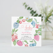 Blueberry Strawberry Raspberry Berry Sweet Einladung (Stehend Vorderseite)